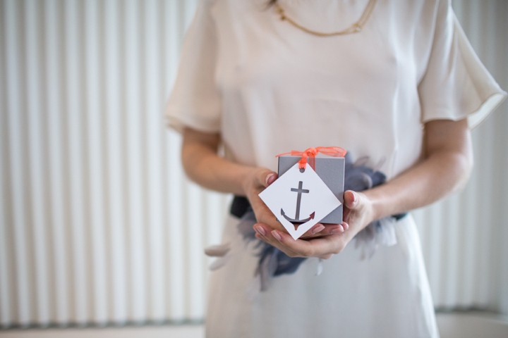 Modern Nautical Peach and Gray Wedding Inspiration via TheELD.com