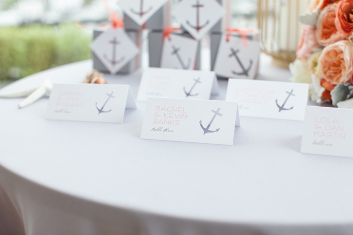 Modern Nautical Peach and Gray Wedding Inspiration via TheELD.com