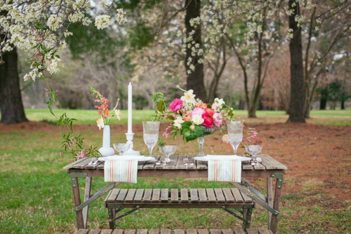 Colorful Preppy Rustic Wedding Inspiration via TheELD.com