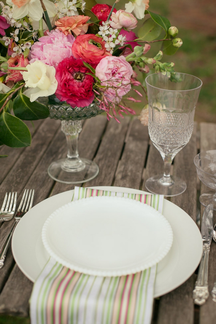 Colorful Preppy Rustic Wedding Inspiration via TheELD.com