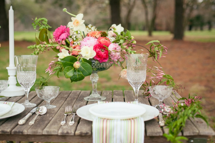 Colorful Preppy Rustic Wedding Inspiration via TheELD.com