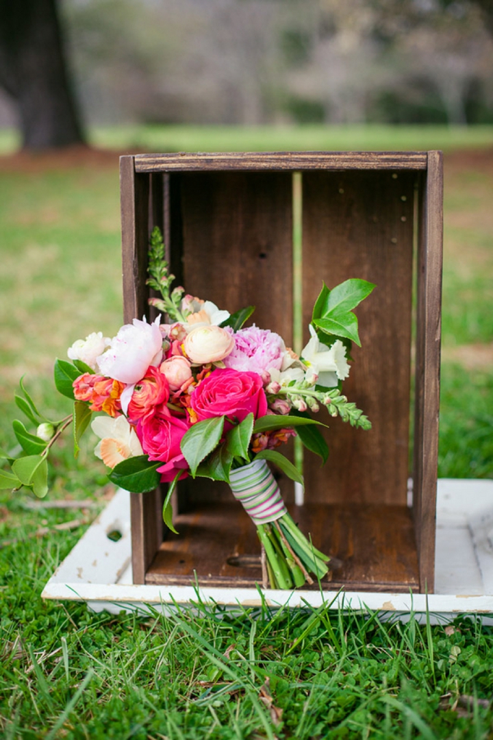 Colorful Preppy Rustic Wedding Inspiration via TheELD.com