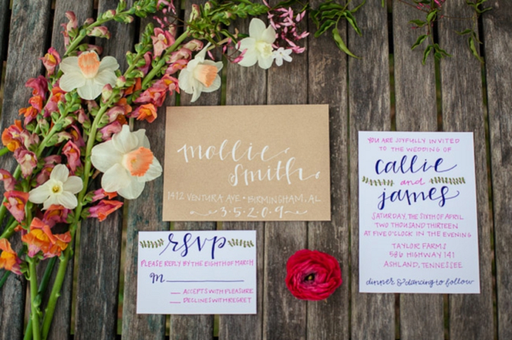 Colorful Preppy Rustic Wedding Inspiration via TheELD.com