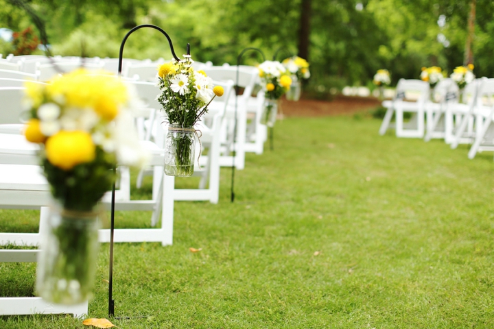 Fun and Bright Yellow and Gray Wedding via TheELD.com