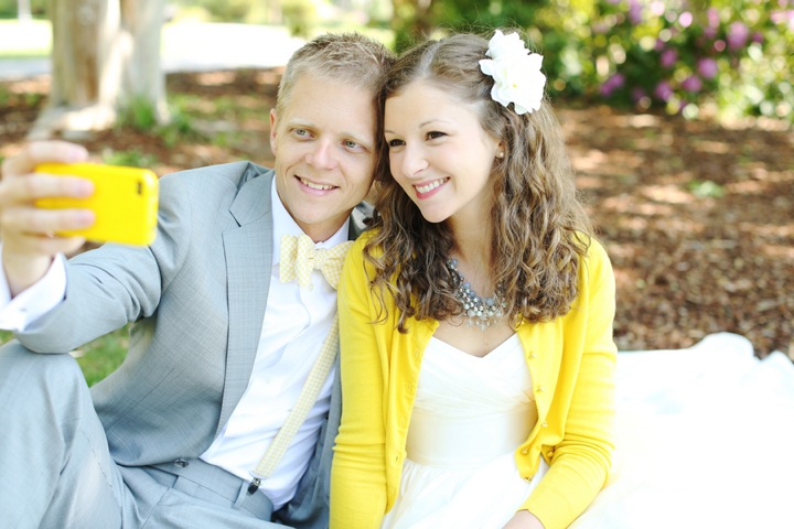 Fun and Bright Yellow and Gray Wedding via TheELD.com