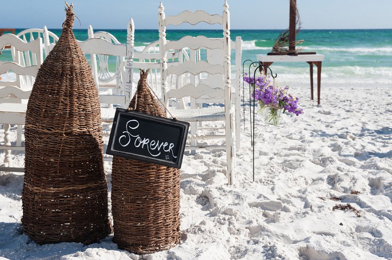 Purple and Gray Boho Chic Beach Wedding via TheELD.com