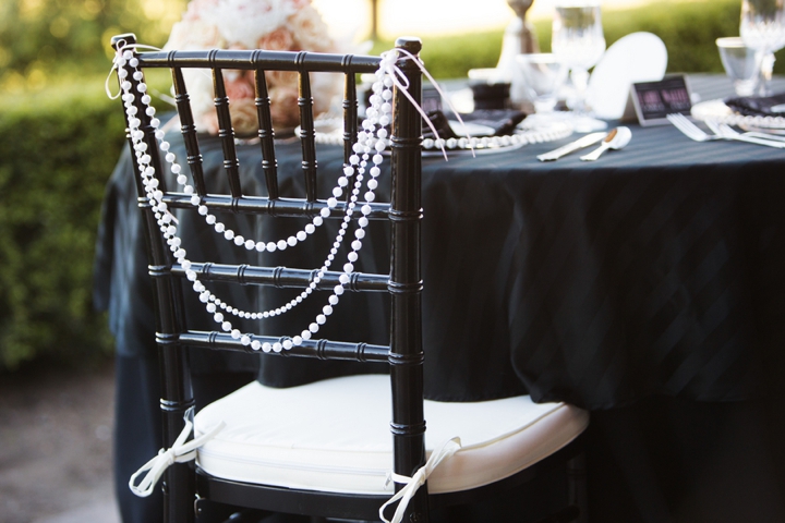 Black, White, & Blush 1920s Wedding Inspiration via TheELD.com