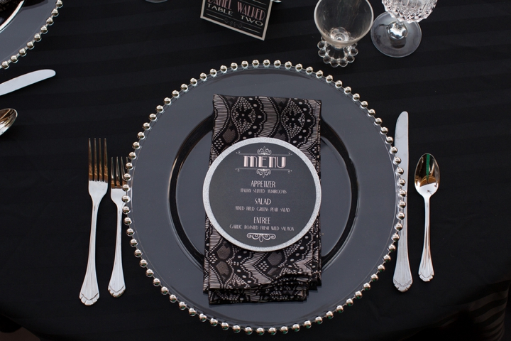 Black, White, & Blush 1920s Wedding Inspiration via TheELD.com