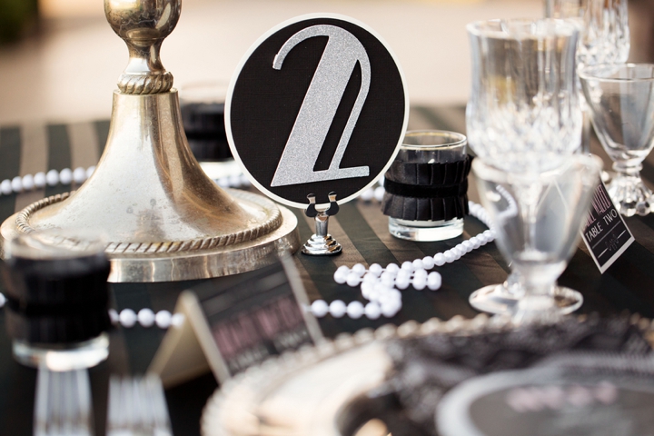 Black, White, & Blush 1920s Wedding Inspiration via TheELD.com