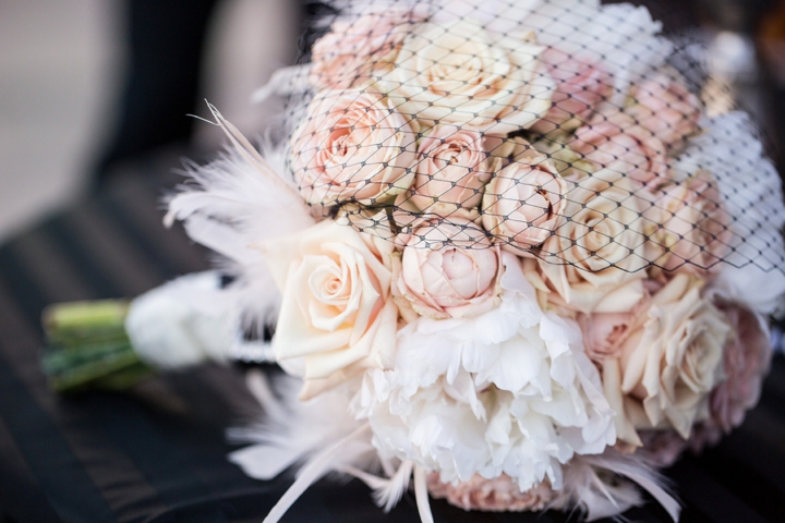 Black, White, & Blush 1920s Wedding Inspiration via TheELD.com