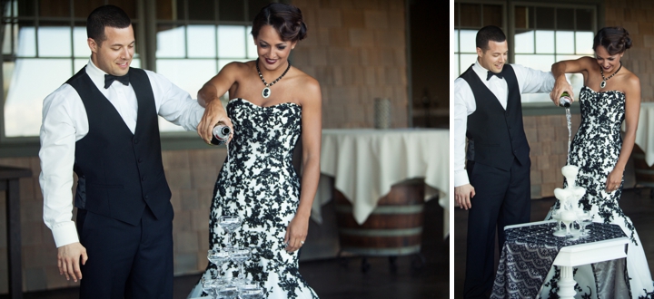 Black, White, & Blush 1920s Wedding Inspiration via TheELD.com