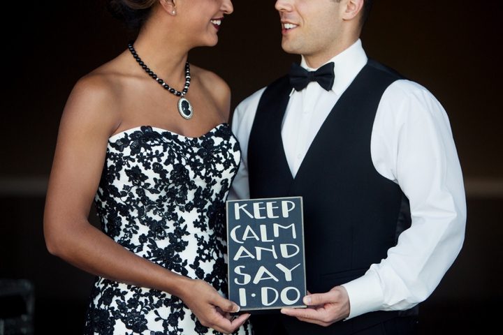 Black, White, & Blush 1920s Wedding Inspiration via TheELD.com