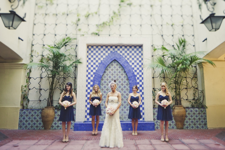 A Romantic Glam Navy, Pink and Gold Wedding via TheELD.com