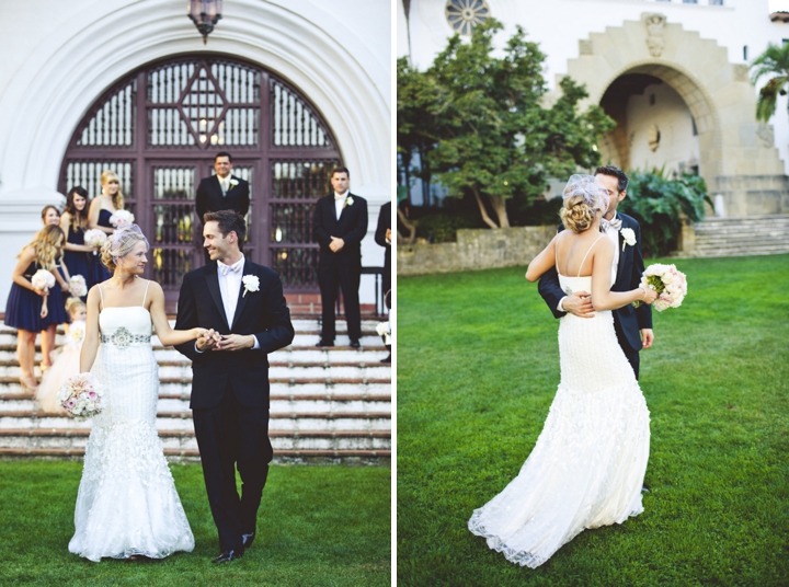 A Romantic Glam Navy, Pink and Gold Wedding via TheELD.com