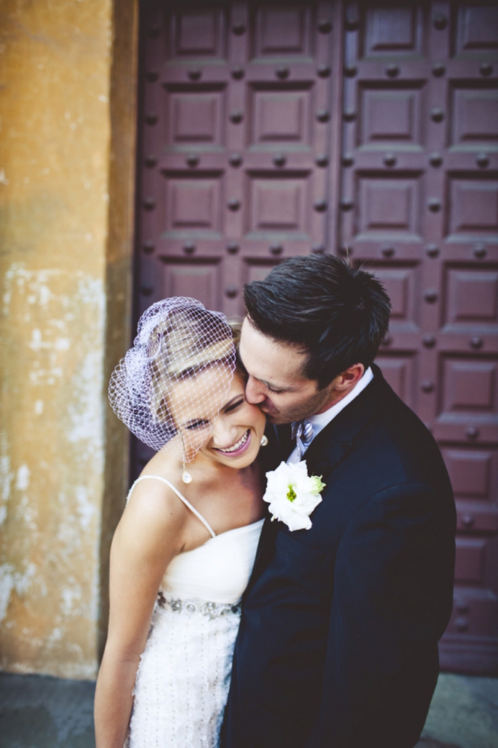 A Romantic Glam Navy, Pink and Gold Wedding via TheELD.com