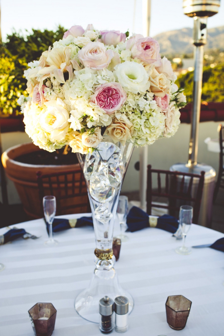 A Romantic Glam Navy, Pink and Gold Wedding via TheELD.com