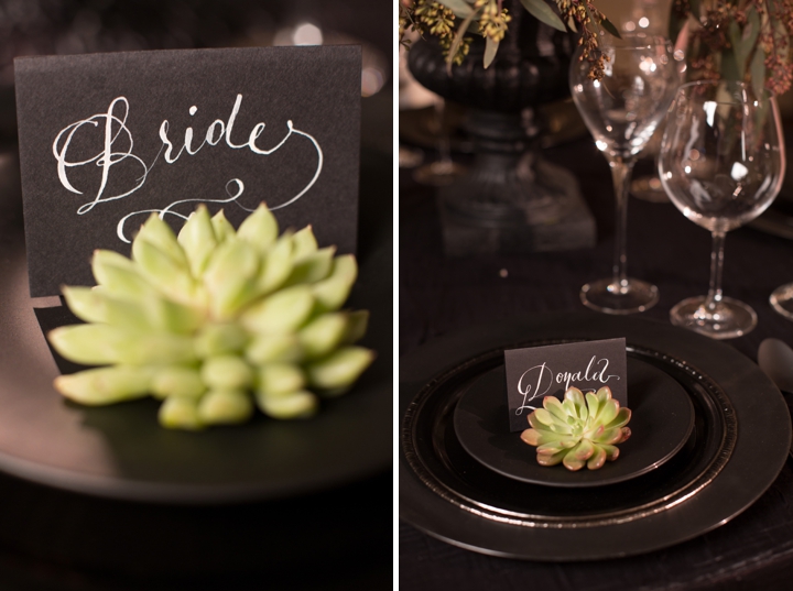 Bold Dramatic Blush and Black Wedding Ideas via TheELD.com