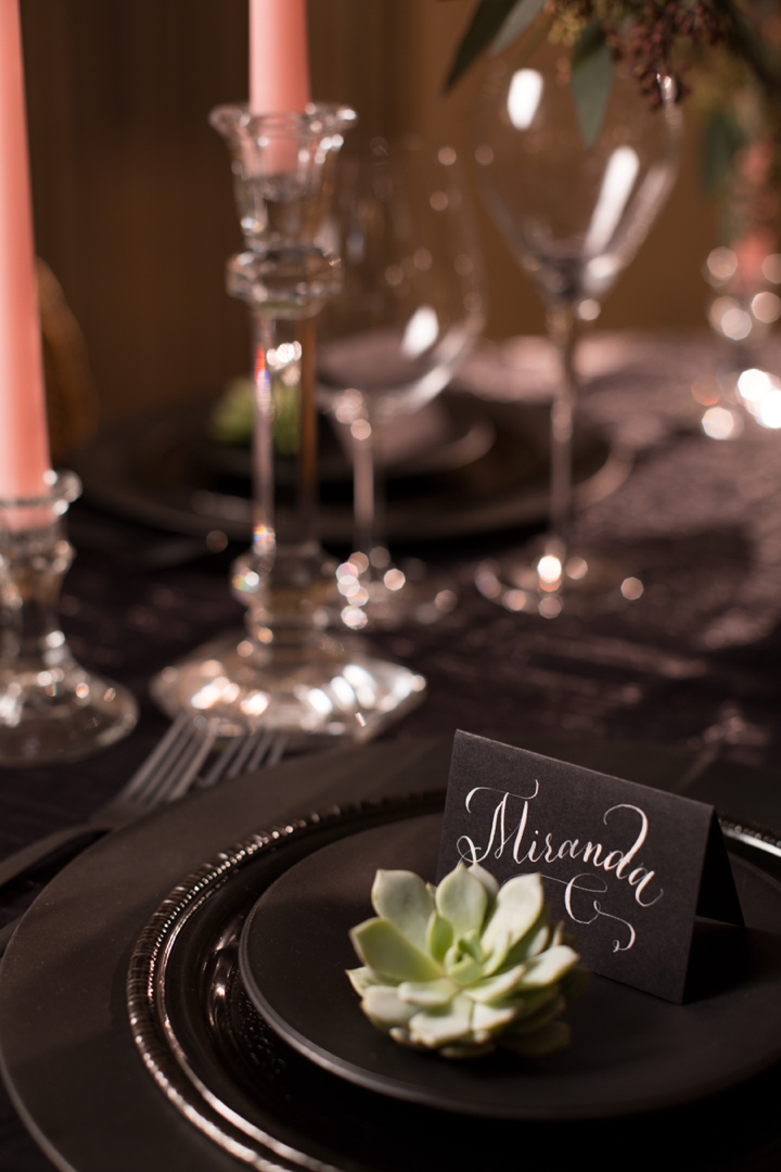 Bold Dramatic Blush and Black Wedding Ideas via TheELD.com