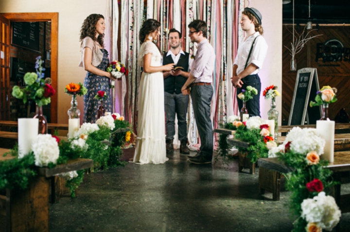 Colorful Vintage Boho Wedding Inspiration via TheELD.com