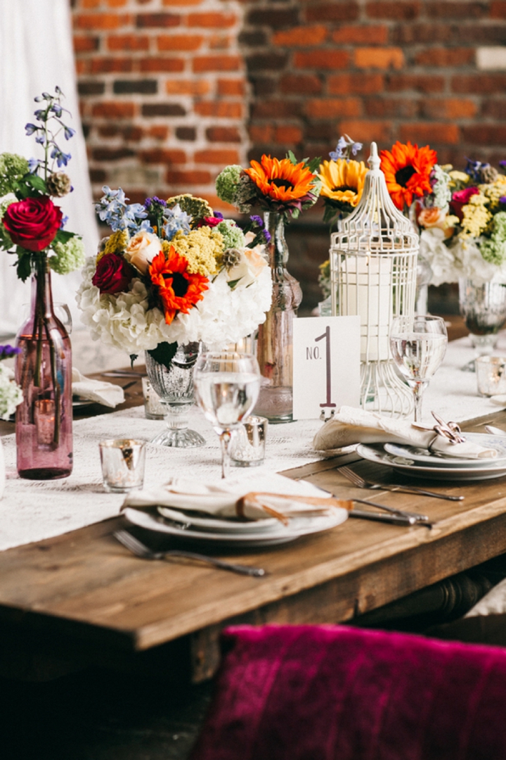 Colorful Vintage Boho Wedding Inspiration via TheELD.com