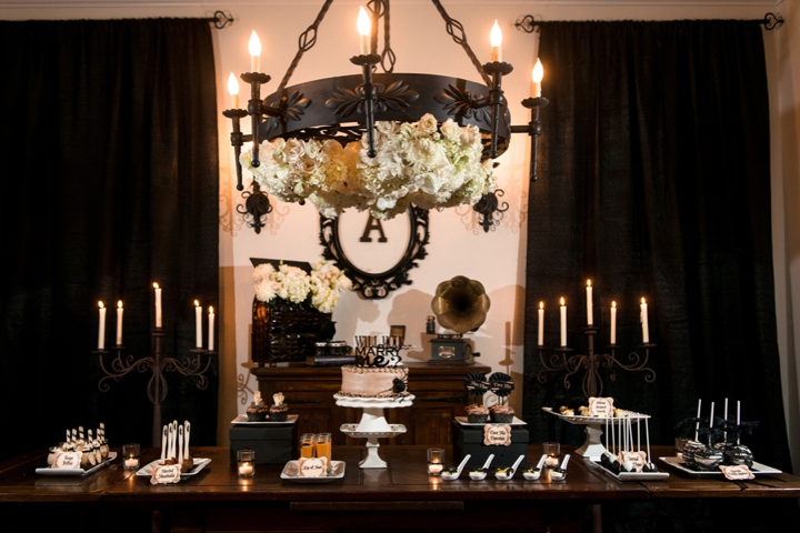 Elegant Halloween Inspired Engagement Party Ideas via TheELD.com