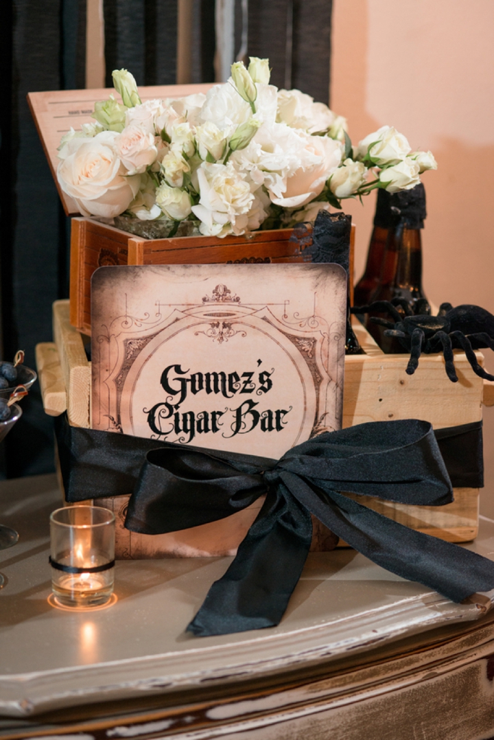 Elegant Halloween Inspired Engagement Party Ideas via TheELD.com