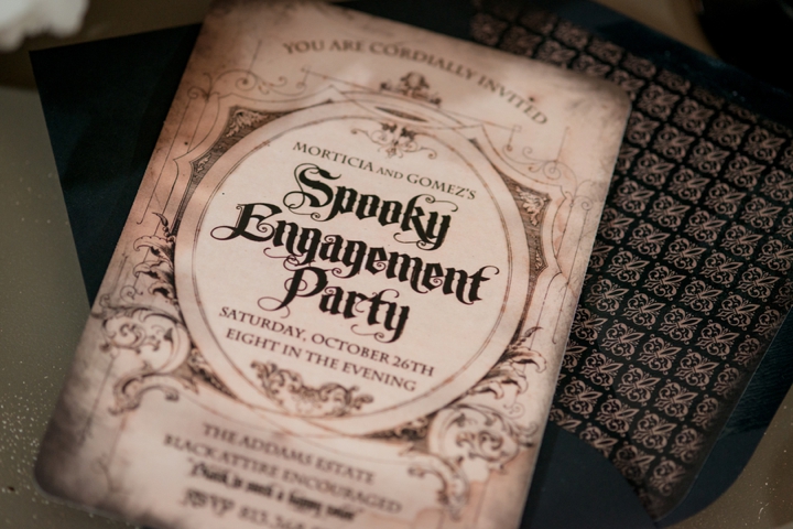 Elegant Halloween Inspired Engagement Party Ideas via TheELD.com