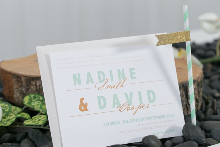 Modern Peach and Mint Wedding Inspiration via TheELD.com