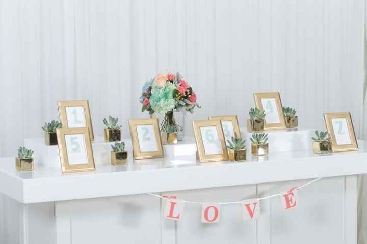 Modern Peach and Mint Wedding Inspiration via TheELD.com