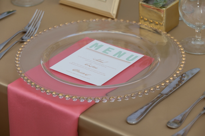 Modern Peach and Mint Wedding Inspiration via TheELD.com