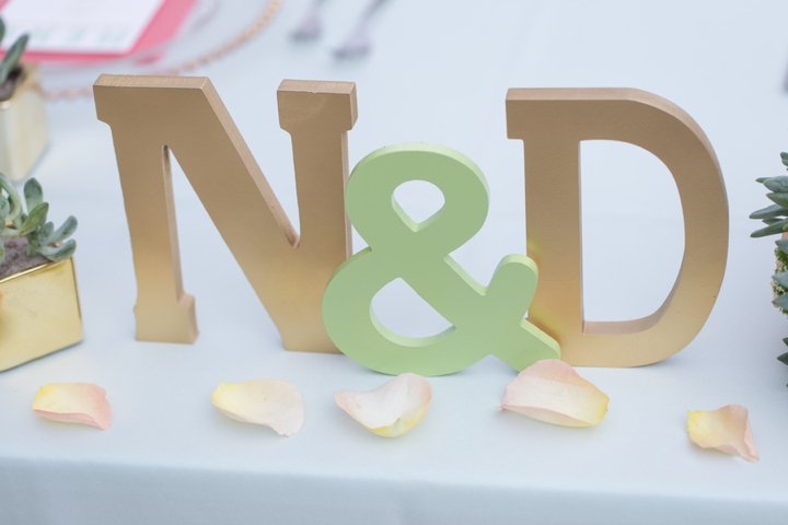 Modern Peach and Mint Wedding Inspiration via TheELD.com