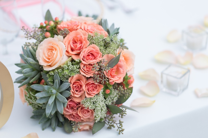 Modern Peach and Mint Wedding Inspiration via TheELD.com