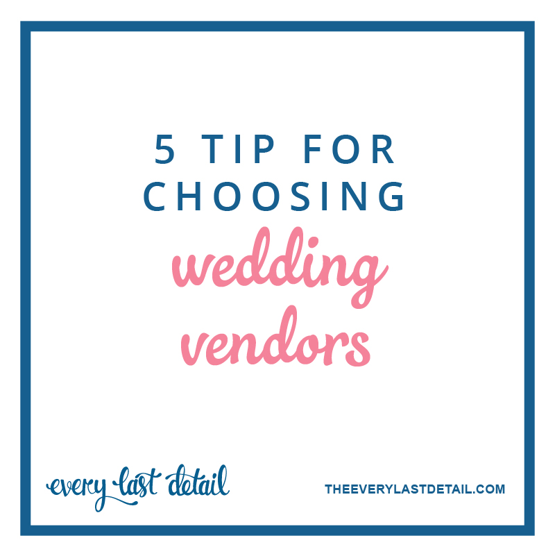 5 Tips For Choosing Your Wedding Vendors via TheELD.com