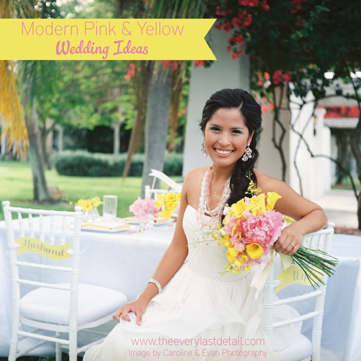 Modern Pink and Yellow Wedding Ideas via TheELD.com