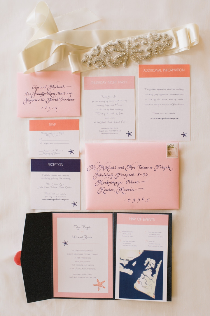 Bald Head Island Pink and Navy Wedding via TheELD.com