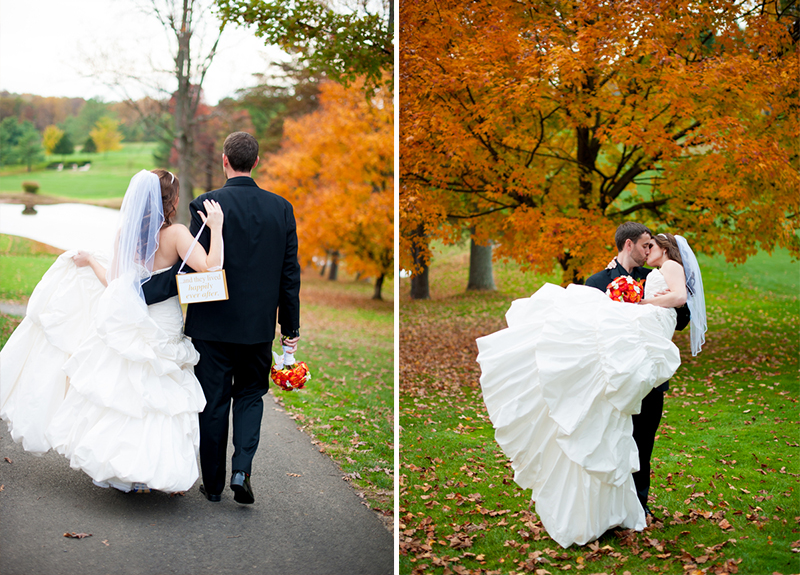 A Virginia Red and Orange Fall Wedding via TheELD.com