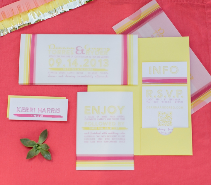 Eclectic Coral, Pink and Yellow Wedding Ideas via TheELD.com