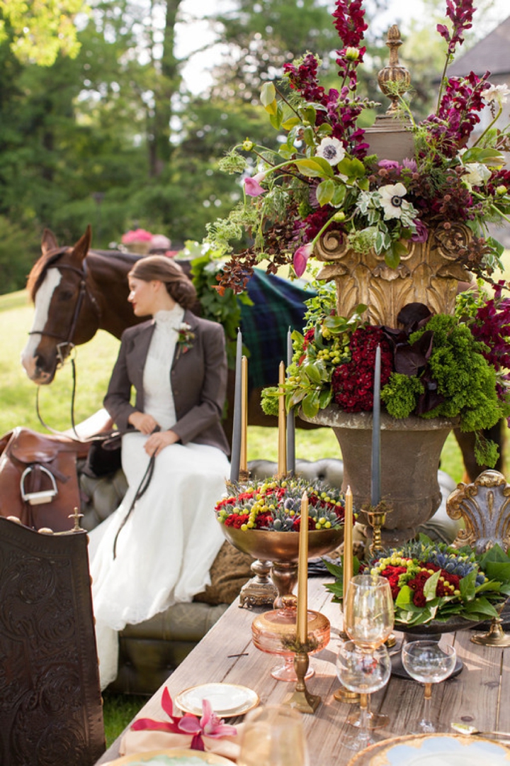 Elegant Equestrian Inspired Wedding Ideas via TheELD.com