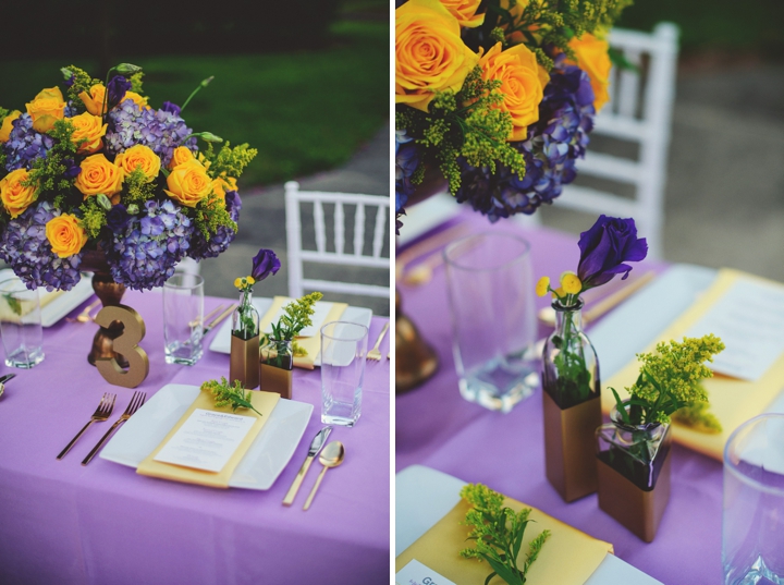 Elegant Lavender and Yellow Wedding Ideas via TheELD.com