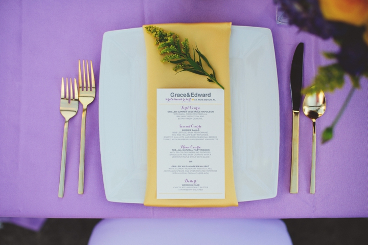 Elegant Lavender and Yellow Wedding Ideas via TheELD.com