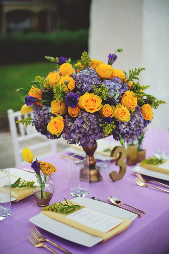 Elegant Lavender and Yellow Wedding Ideas via TheELD.com