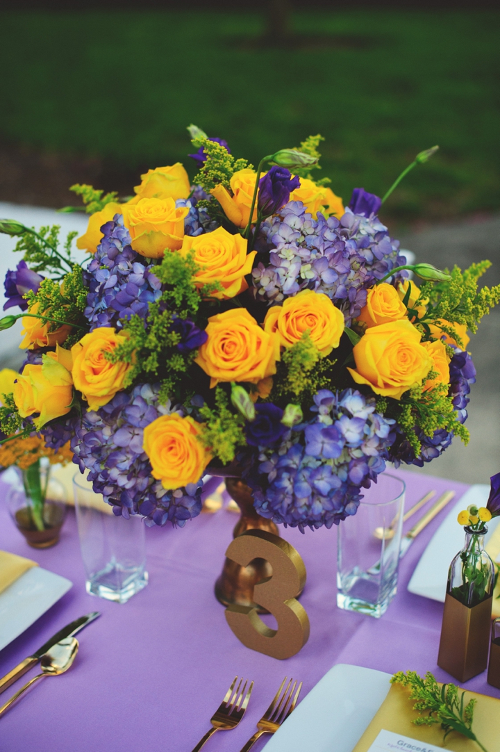 Elegant Lavender and Yellow Wedding Ideas via TheELD.com