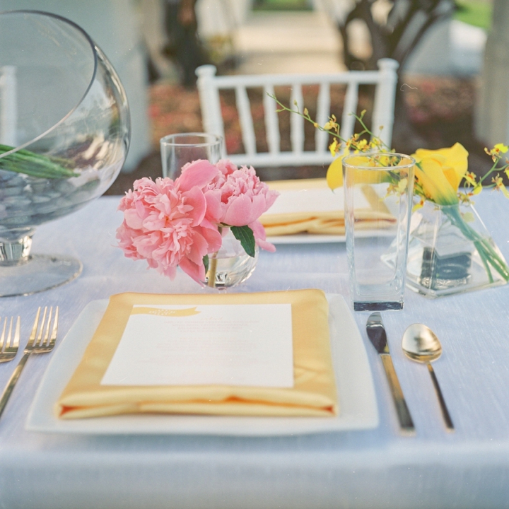 Modern Pink and Yellow Wedding Ideas via TheELD.com