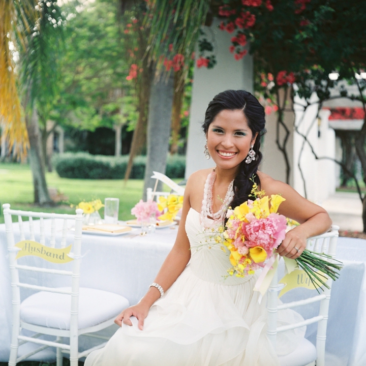 Modern Pink and Yellow Wedding Ideas via TheELD.com