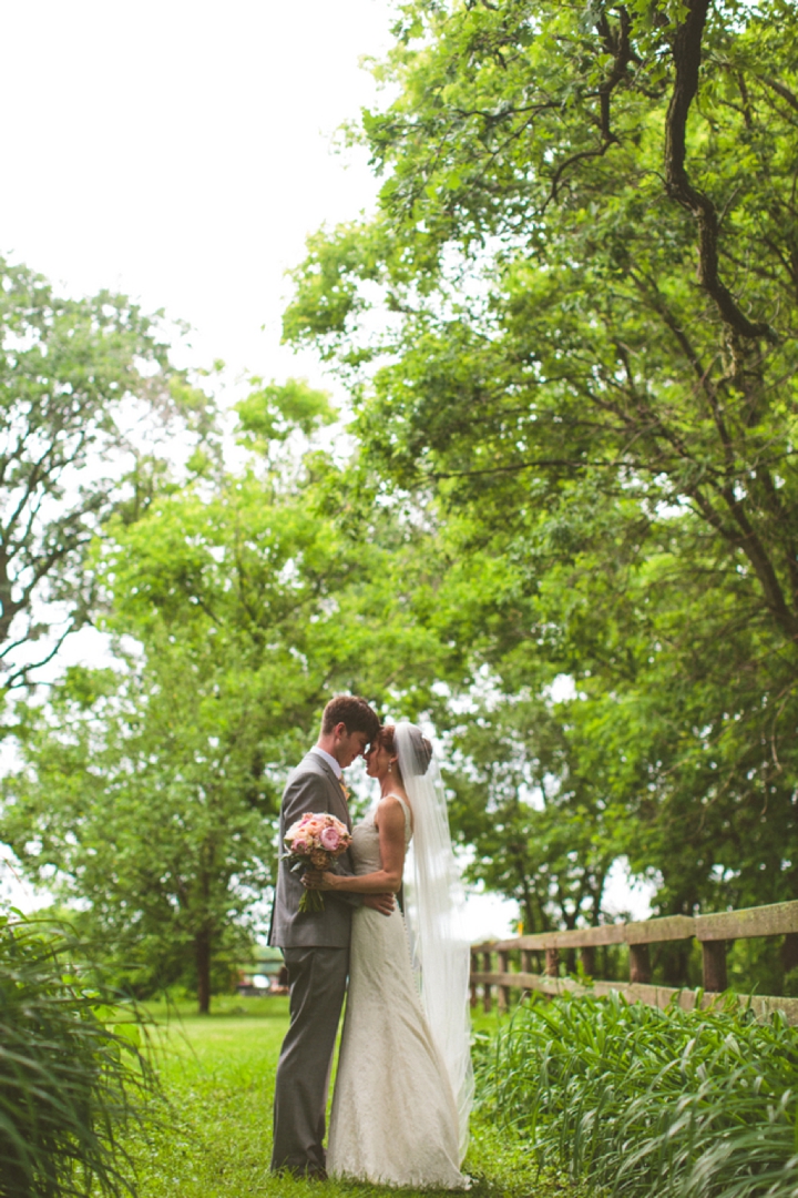 A Yellow and Peach Minnesota Farm Wedding via TheELD.com