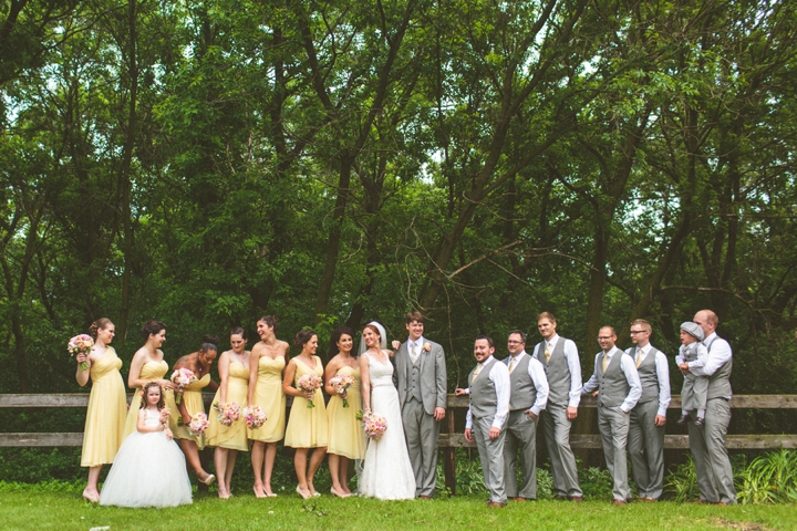 A Yellow and Peach Minnesota Farm Wedding via TheELD.com