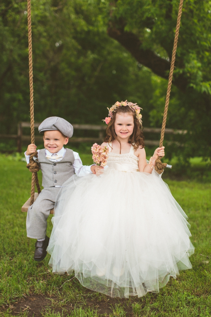 A Yellow and Peach Minnesota Farm Wedding via TheELD.com