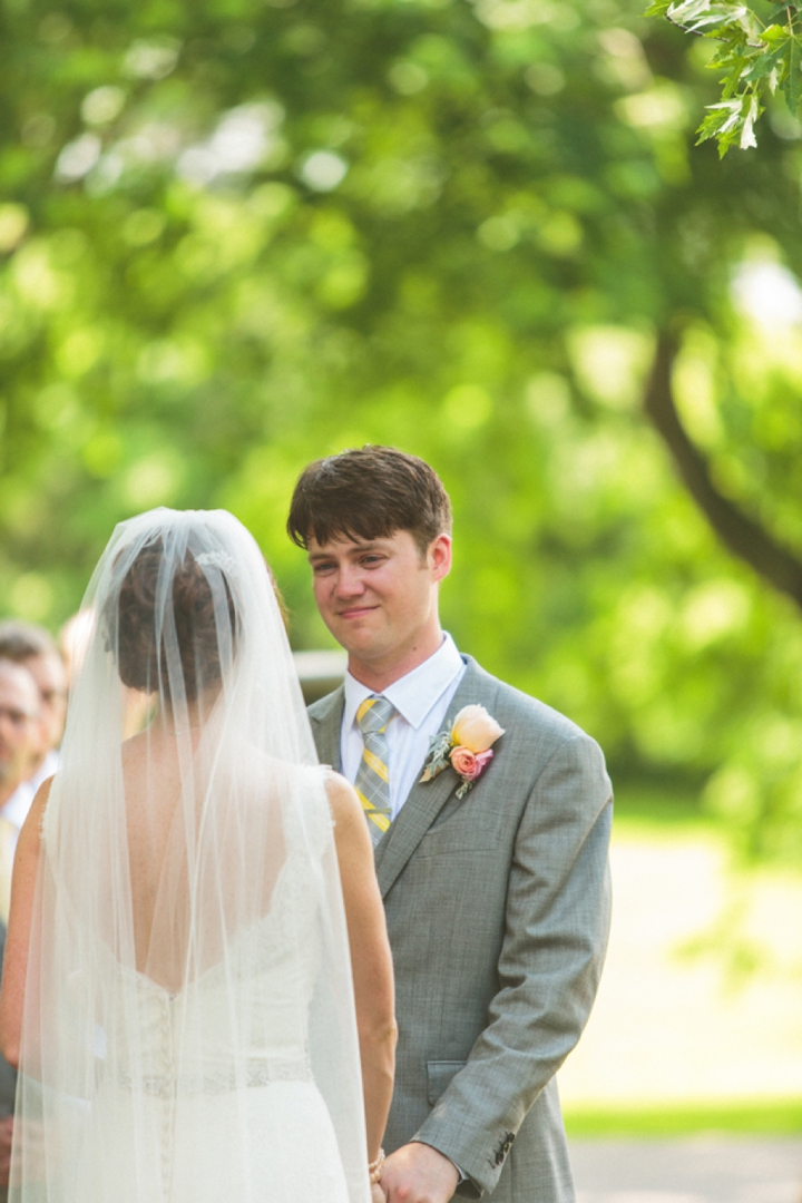 A Yellow and Peach Minnesota Farm Wedding via TheELD.com