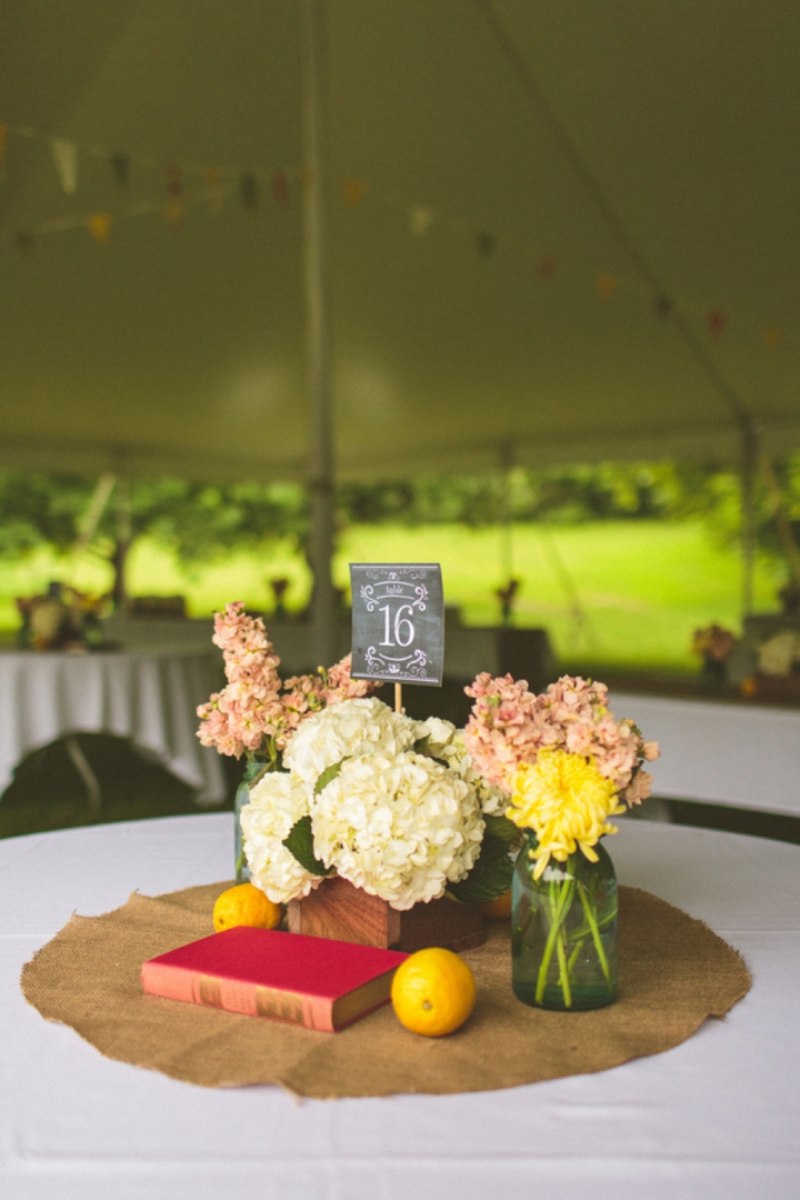 A Yellow and Peach Minnesota Farm Wedding via TheELD.com