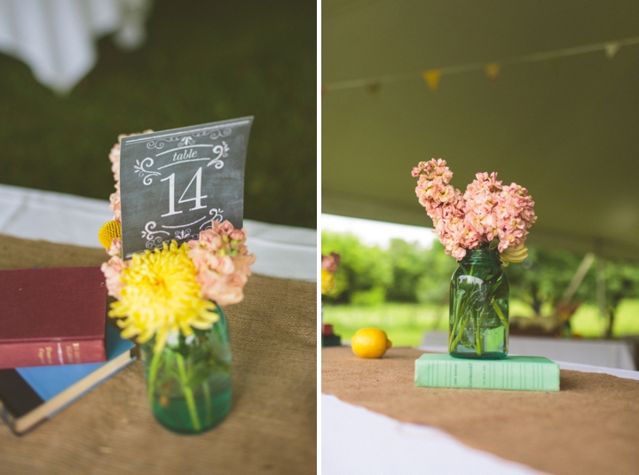 A Yellow and Peach Minnesota Farm Wedding via TheELD.com